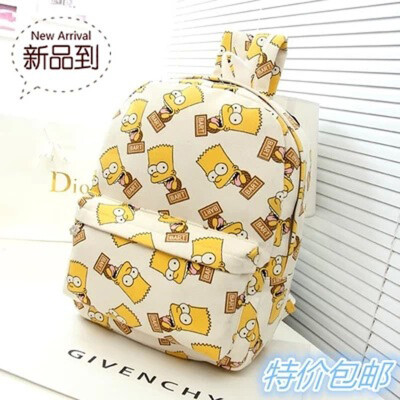 

2017 New Korean Version of Backpack Fashion Boutique Female Middle School Students Schoolbag Graffiti Cartoon Backpack