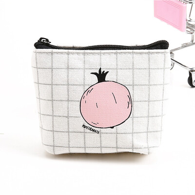 

Shouyou creative simple secret language canvas coin purse color cartoon pattern large capacity card package key bag JD-SN-50 pomegranate