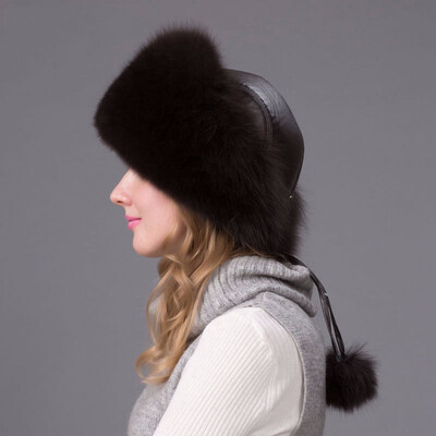 

2018 winter womens fox fur hat real hat wool hat fox raccoon fur hat female autumn&winter Russian outdoor hat discount