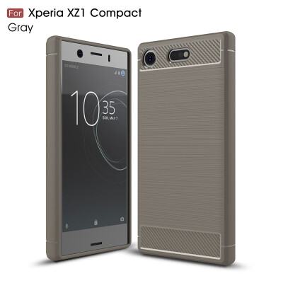 

Goowiiz Phone Case For Sony Xperia XZ1XZ1 Compact Fashion Slim Carbon Fiber TPU Soft Silicone Prevent falling