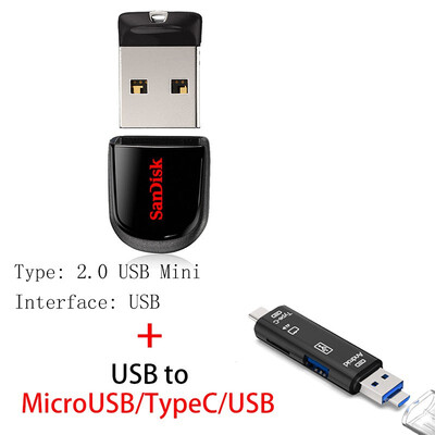 

100 Original SanDisk USB Flash Drive CZ33 64GB 32G 16GB 8GB mini Pen Drives USB 20 Support official verification