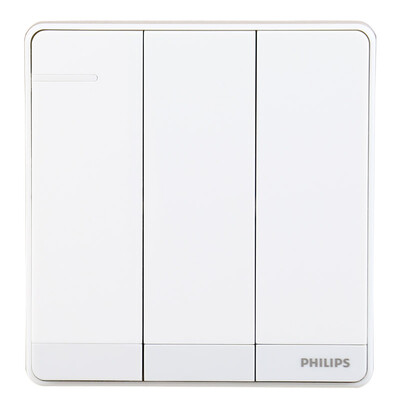 

Philips (PHILIPS) switch socket fly series four open double control large rocker switch with fluorescent indicator white