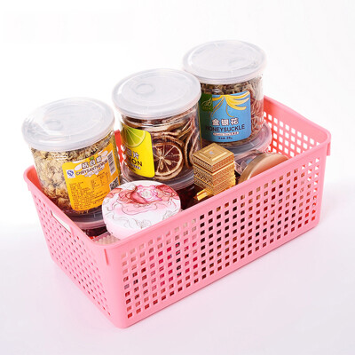 

【Jingdong Supermarket】 INOMATA import storage basket office storage basket kitchen finishing basket basket basket pink