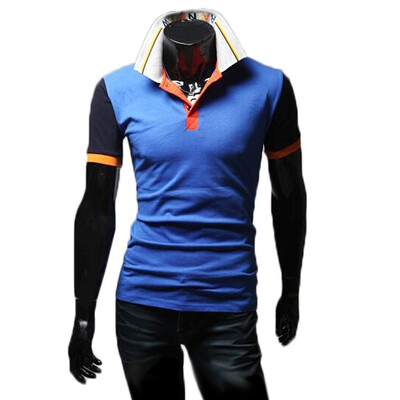 

Zogaa Mens Polo Shirt Contrast Color Fashion Slim Embroidery
