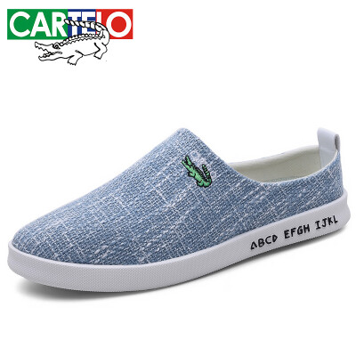 

Cartier crocodile CARTELO breathable linen baotou lazy soft bottom non-slip casual sandals&slippers men KDL1301 Hailan 41