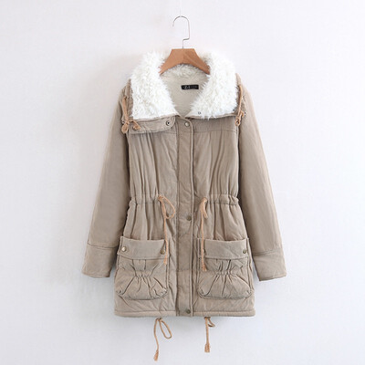 

2018 winter new womens large size long parkas cotton-padded coat