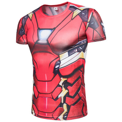 

Marvel fashion mens T-shirt anime adult shirt Captain America Superman Iron Man&other role-playing T-shirt