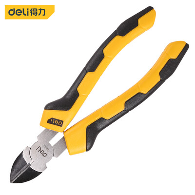 

Deli deli non-slip plastic handle diagonal pliers 55 high carbon steel oblique pliers wire cutters 7 inches DL0202