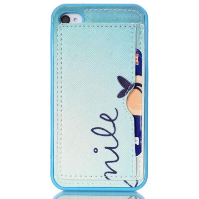 

MITI Painting Cartoon Soft Leather Cover For Apple iPhone 4 iPhone 4S, Case For Phone4S Phone Shell Plug-in Card