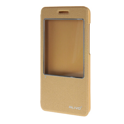 

MOONCASE Huawei Honor 4X Case Slim Window View Design Flip Leather Bracket Back Case Cover Gold