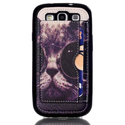 

MITI New Arrival Leather Card Slot Case For Samsung Galaxy S3 i9300 With Stand phone cases Free shipping With Tracking No