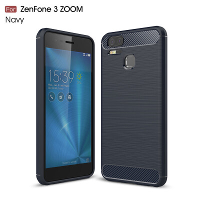 

Goowiiz Phone Case For ASUS ZenFone 3 Zoom ZE553KL Fashion Slim Carbon Fiber TPU Soft Silicone Prevent falling