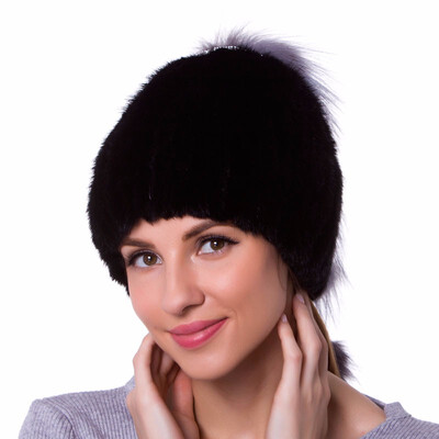 

JKP Autumn&winter womens hats natural mink fur high quality handmade fox fur decoration 2018 new hot fashion trend