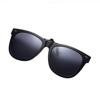 

TANS three high-definition polarized myopia sunglasses clips men&women clip-type sunglasses driving driver mirror B006 black frame black film