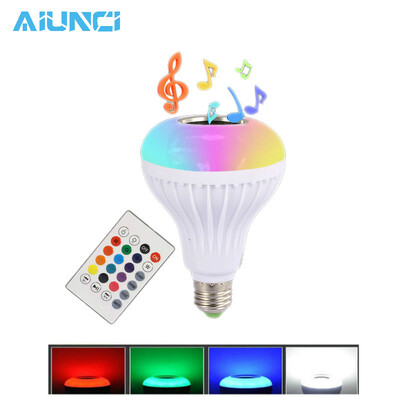 

E27 Smart RGB RGBW Wireless Bluetooth Speaker Bulb Music Playing Dimmable LED Bulb Light Lamp 24 Keys Remote Control