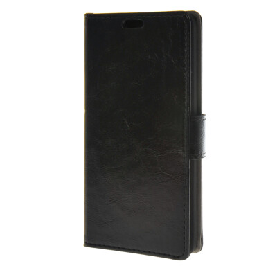 

MOONCASE Smooth PU Leather Flip Wallet Card Slot Bracket Back Case Cover for Huawei Ascend Y635 Black