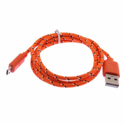 

Orange For Samsung HTC phone Micro USB Charger Sync Cable Adapters Braided Woven