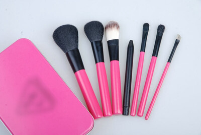 

MyMEI New 12 pcs Pink Professional Cosmetic Makeup Brushes Set With Metal Boxes Kit