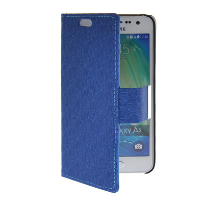 

MOONCASE Slim Leather Side Flip Wallet Card Slot Pouch with Kickstand Shell Back чехол для Samsung Galaxy A3 Blue