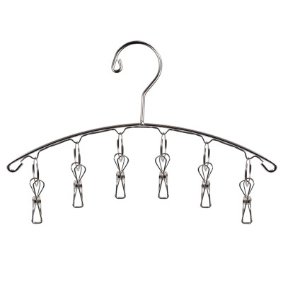 

Pinmai stainless steel windproof hanger 6 clip multi-function drying rack solid multi-head hanger underwear socks windproof clip drying rack