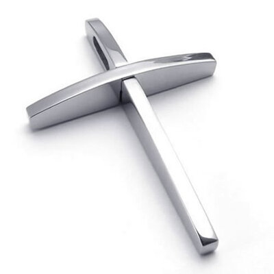 

Hpolw Mens&Womens Polished 925 Sterling silver Stainless Steel Jesus Cross Pendant Necklace,18-26 inch Chain