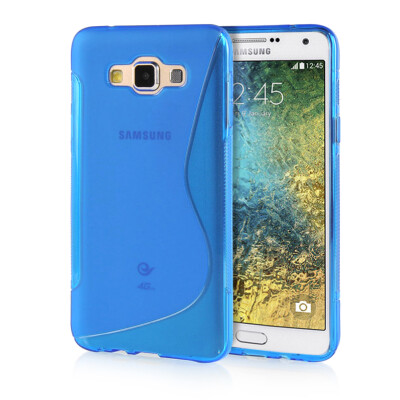 

MOONCASE  - Line Soft Flexible Silicone Gel TPU Skin Shell Back Case Cover for Samsung Galaxy E7 Blue