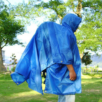 

Blue Rain Coat Polyester Sunproof 200142cm Multifunction 1x 3 in1 New Outdoor
