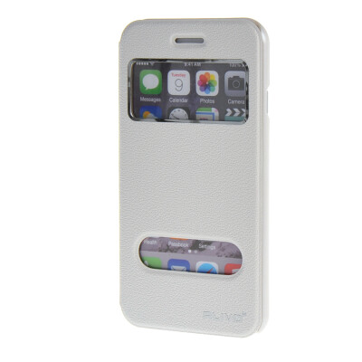 

MOONCASE Apple iPhone 6 ( 4.7 inch ) чехол Double Window View Leather Flip Bracket Back чехол Cover White