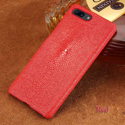 

Genuine Leather Phone Case For Oneplus 5 Case Natural Pearl Fish Skin Back Cover For Oneplus 3 3T 5T Case