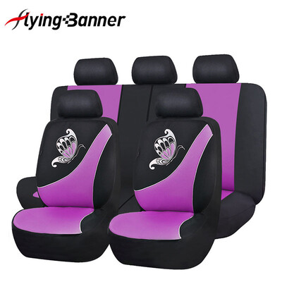

car seat covers set protector butterfly embroidery airbag compatible rear bench split 4060 5050 6040