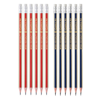 

Qixin COMIX Hexagonal Wood Pencil with Wipe Head Advanced Writing HB Pencil Student Pencil 12pcsBox MP2020