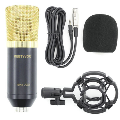 

BM-700 Wired Microphone Condensador Profissional bm 700 Black 35mm Jack Mic with Shock Mount for Computer Microphone