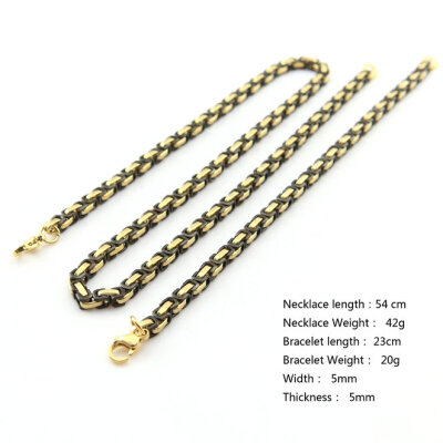 

Hpolw Stainless Steel 5mm Square Byzantine Box Link Necklace or Bracelet Men's Jewelry