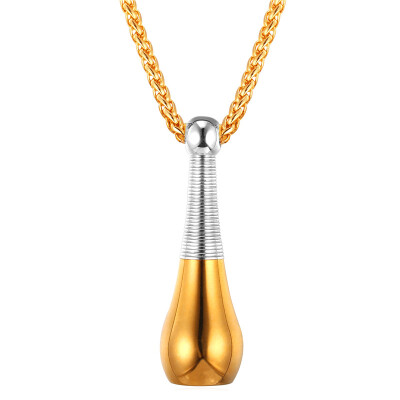 

U7 Lady Perfume Bottle Pendant Necklace Women Fashion Jewelry Gold Plated Stainless Steel Bottle Shape Necklace Wholesale