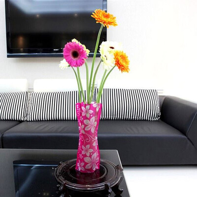 

2PC Foldable Plastic Unbreakable Reusable Flower Home Decor Vase Color Random