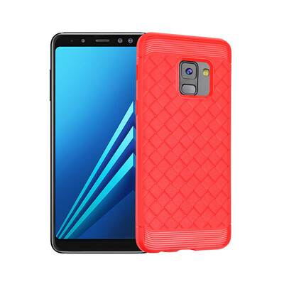 

Goowiiz Luxury Phone Case For Samsung Galaxy A8 Plus Ultra Thin Ventilation Grid Weave Soft Anti fall Full Protective