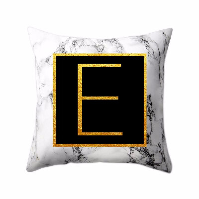 

Modern Pillowcases 4545 Gold Alphabet Word Letter White Marble Pattern Pillow Case Super Soft Throw Sofa Bed Cushion Cover Protec