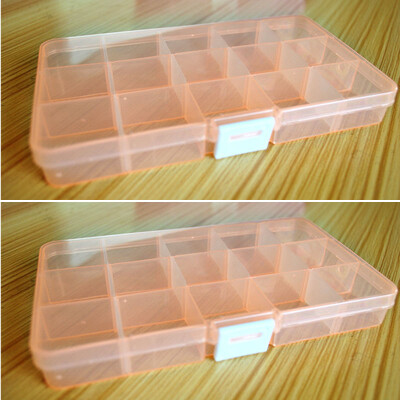 

New Plastic 15 Slots Adjustable Jewelry Storage Box Case Craft Organizer