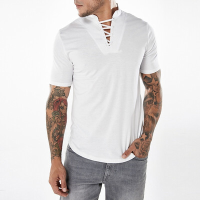 

Mens Summer Thin Breathable Deer Printing Polo-shirt
