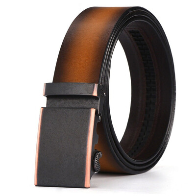 

XHtang Mens Belt Autolock Honorable Leather Ratchet Belt Automatic Buckle Belt Strap Suit Belt Jeans Gift