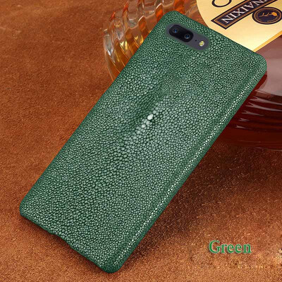 

Genuine Leather Phone Case For Oneplus 5 Case Natural Pearl Fish Skin Back Cover For Oneplus 3 3T 5T Case