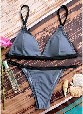 

2018 Women Swimwear Bikini Set Sleeveless Backless Padded Spaghetti Strap Swimsuit Beach Wear