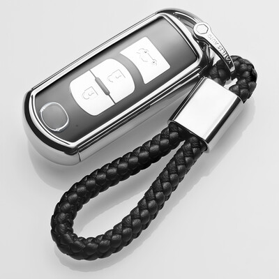 

Di Galen all-inclusive Mazda key set Atz Angkor CX-5 cx-4 Special car key bag protective case key ring electric light silver hand-woven key rope