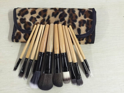 

MyMei Professional 12PCS Soft Cosmetic Makeup Brush Set Kit Pouch Leopard Bag Case