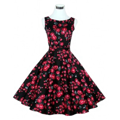 

CT&HF Women Elegant Temperament Silm Dress Fashion Printing Sleeveless Dress Korea Sweet Contracted Cotton Dress