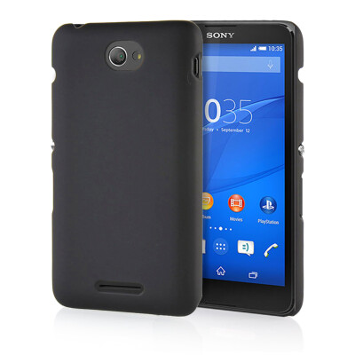 

MOONCASE Hard Rubberized Rubber Coating Devise Back ЧЕХОЛ ДЛЯ Sony Xperia E4 Black