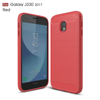 

Goowiiz Phone Case For Samsung Galaxy J330J3 Pro 2017J3 2017 European Fashion Slim Carbon Fiber TPU Soft Silicone