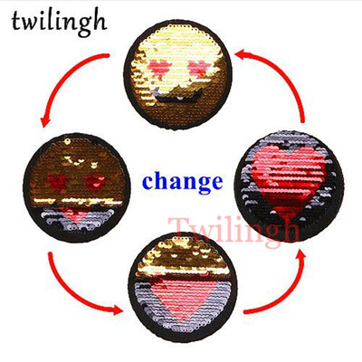 

twilingh 1pc Fruit Pineapple Reversible Change Color Sequins Patches DIY