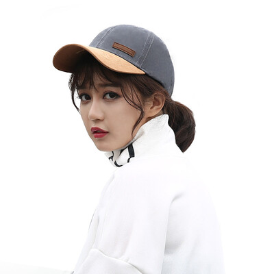 

TS baseball cap men&women fashion stitching wild hat outdoor sports sun protection sun visor black