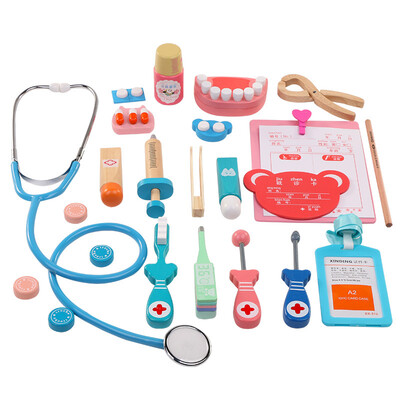 

Wooden childrens medicine equipment house simulation doctor toy girl girl nurse doctor stethoscope